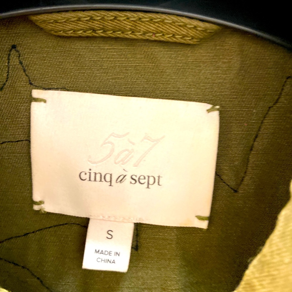 CINQ A SEPT MILITARY JACKET 💚 S - Picture 3 of 11
